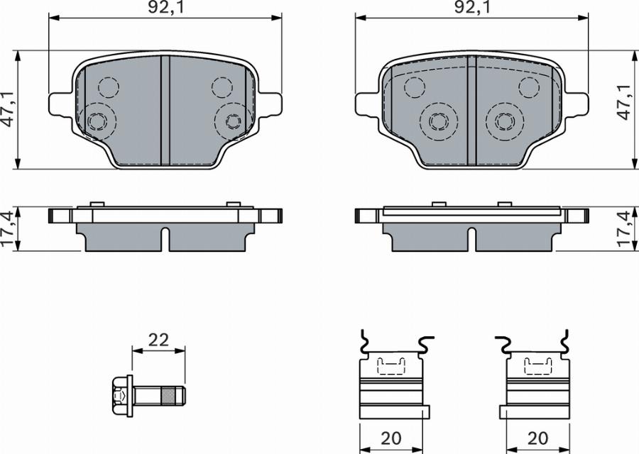 BOSCH 0 986 460 143 - Тормозные колодки, дисковые, комплект parts5.com