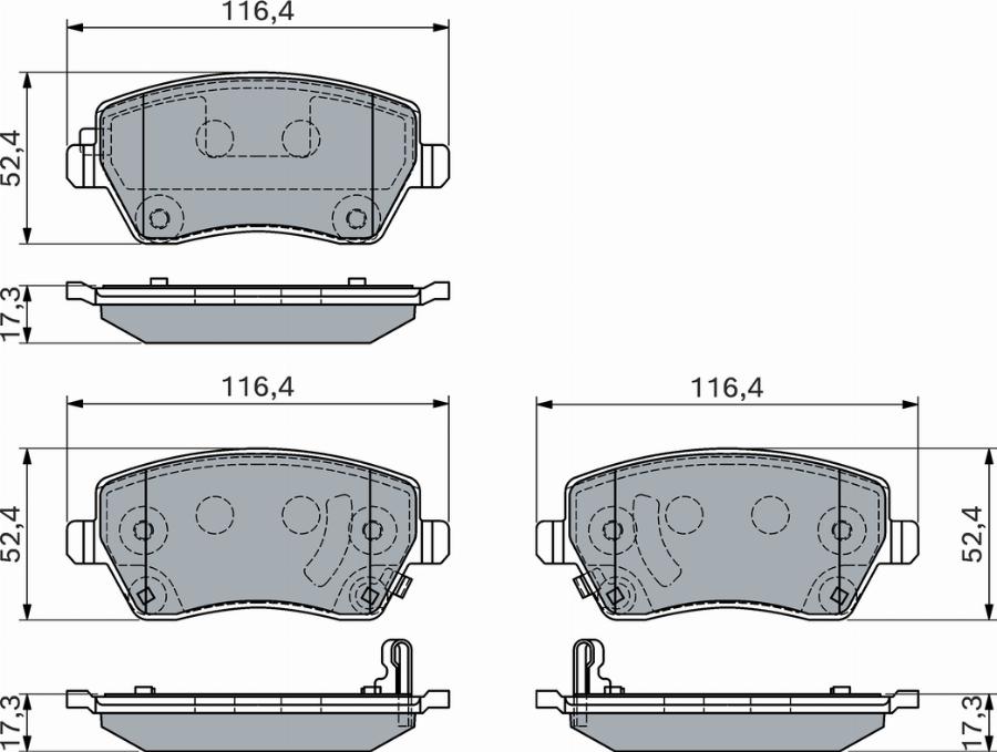 BOSCH 0 986 460 123 - Тормозные колодки, дисковые, комплект parts5.com