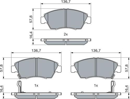 BOSCH 0 986 461 759 - Тормозные колодки, дисковые, комплект parts5.com