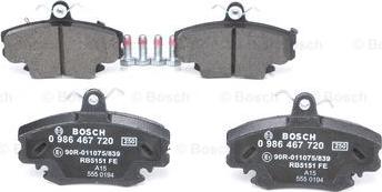 BOSCH 0 986 467 720 - Тормозные колодки, дисковые, комплект parts5.com