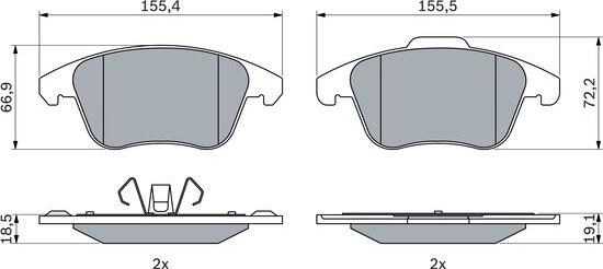 BOSCH 0 986 424 986 - Тормозные колодки, дисковые, комплект parts5.com