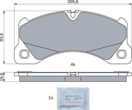 BOSCH 0 986 424 970 - Тормозные колодки, дисковые, комплект parts5.com