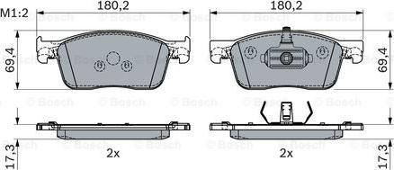 BOSCH 0 986 424 436 - Тормозные колодки, дисковые, комплект parts5.com