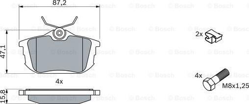 BOSCH 0 986 424 427 - Тормозные колодки, дисковые, комплект parts5.com