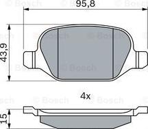 BOSCH 0 986 424 553 - Тормозные колодки, дисковые, комплект parts5.com