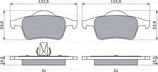 BOSCH 0 986 424 539 - Тормозные колодки, дисковые, комплект parts5.com