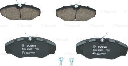 BOSCH 0 986 424 531 - Тормозные колодки, дисковые, комплект parts5.com