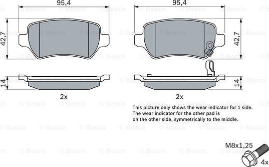 BOSCH 0 986 424 646 - Тормозные колодки, дисковые, комплект parts5.com