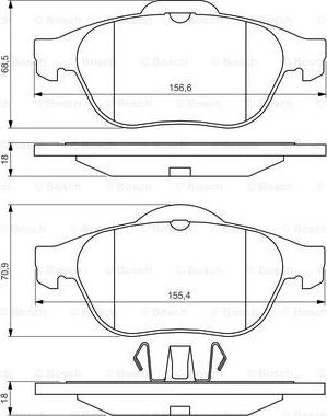 BOSCH 0 986 424 616 - Тормозные колодки, дисковые, комплект parts5.com