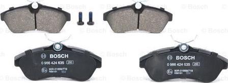 BOSCH 0 986 424 635 - Тормозные колодки, дисковые, комплект parts5.com