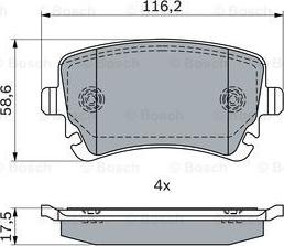 BOSCH 0 986 424 056 - Тормозные колодки, дисковые, комплект parts5.com