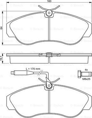 BOSCH 0 986 424 031 - Тормозные колодки, дисковые, комплект parts5.com