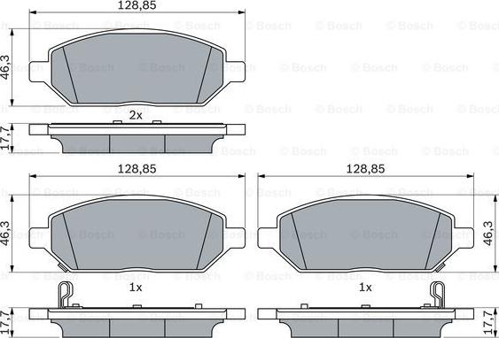 BOSCH 0 986 424 842 - Тормозные колодки, дисковые, комплект parts5.com