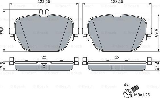 BOSCH 0 986 424 858 - Тормозные колодки, дисковые, комплект parts5.com