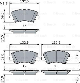 BOSCH 0 986 424 863 - Тормозные колодки, дисковые, комплект parts5.com