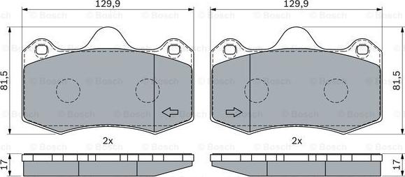 BOSCH 0 986 424 399 - Тормозные колодки, дисковые, комплект parts5.com