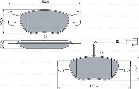 BOSCH 0 986 424 362 - Тормозные колодки, дисковые, комплект parts5.com