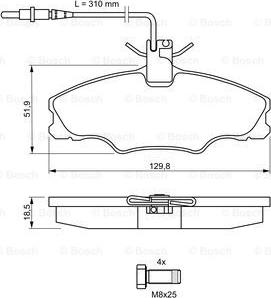 BOSCH 0 986 424 227 - Тормозные колодки, дисковые, комплект parts5.com