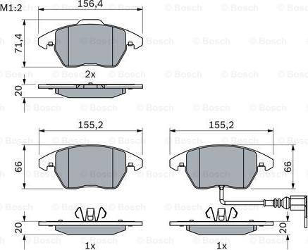 BOSCH 0 986 424 797 - Тормозные колодки, дисковые, комплект parts5.com