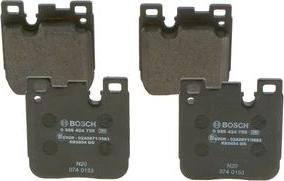 BOSCH 0 986 424 755 - Тормозные колодки, дисковые, комплект parts5.com