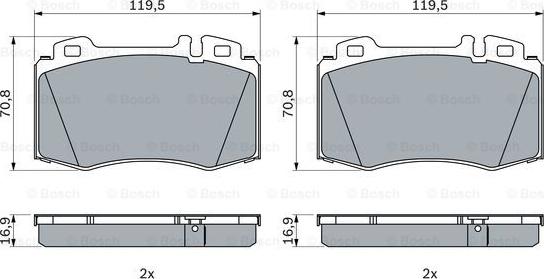 BOSCH 0 986 424 705 - Тормозные колодки, дисковые, комплект parts5.com