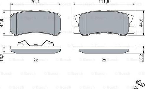 BOSCH 0 986 424 717 - Тормозные колодки, дисковые, комплект parts5.com