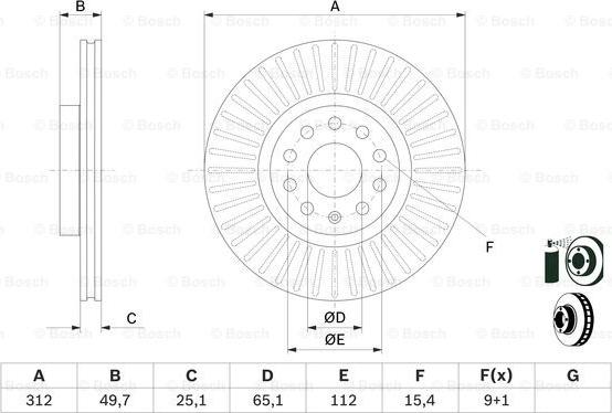 BOSCH 0 986 479 932 - Тормозной диск parts5.com