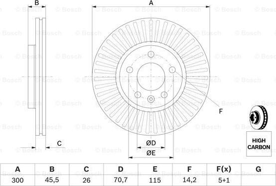 BOSCH 0 986 479 C56 - Тормозной диск parts5.com