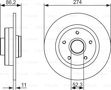 BOSCH 0 986 479 682 - Тормозной диск parts5.com