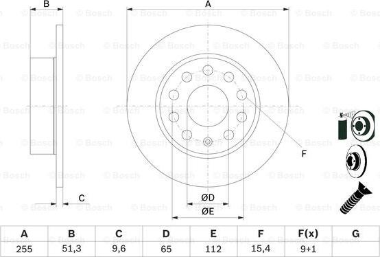 BOSCH 0 986 479 099 - Тормозной диск parts5.com