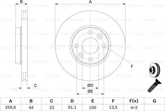 BOSCH 0 986 479 103 - Тормозной диск parts5.com