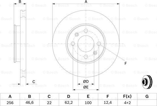 BOSCH 0 986 479 367 - Тормозной диск parts5.com