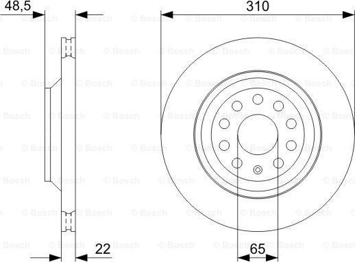 BOSCH 0 986 479 303 - Тормозной диск parts5.com