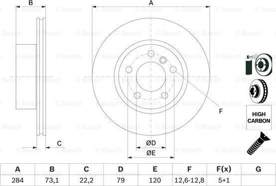 BOSCH 0 986 479 213 - Тормозной диск parts5.com