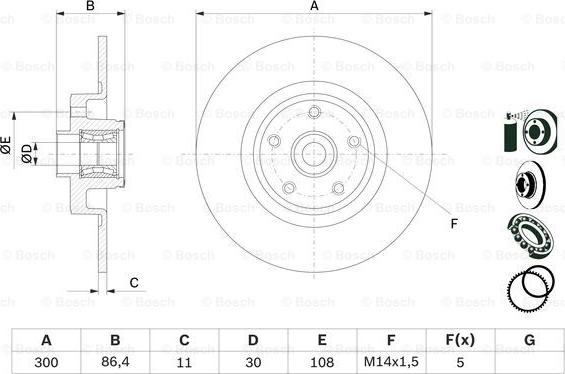 BOSCH 0 986 479 276 - Тормозной диск parts5.com