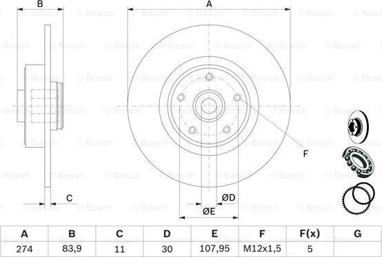 BOSCH 0 986 479 273 - Тормозной диск parts5.com