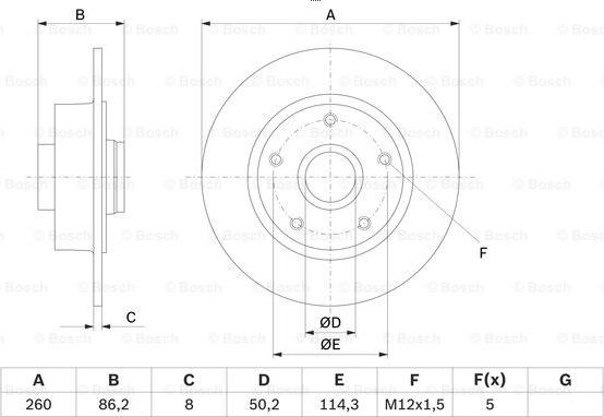 BOSCH 0 986 479 708 - Тормозной диск parts5.com