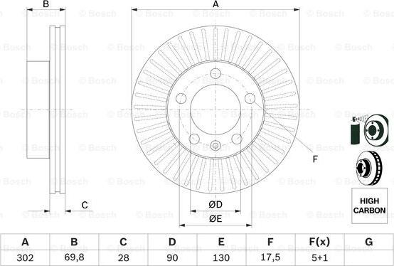 BOSCH 0 986 479 716 - Тормозной диск parts5.com