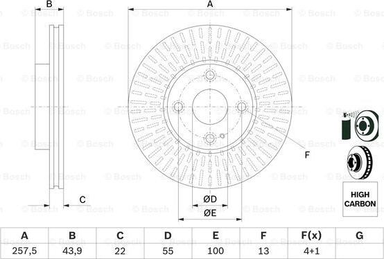 BOSCH 0 986 479 E56 - Тормозной диск parts5.com