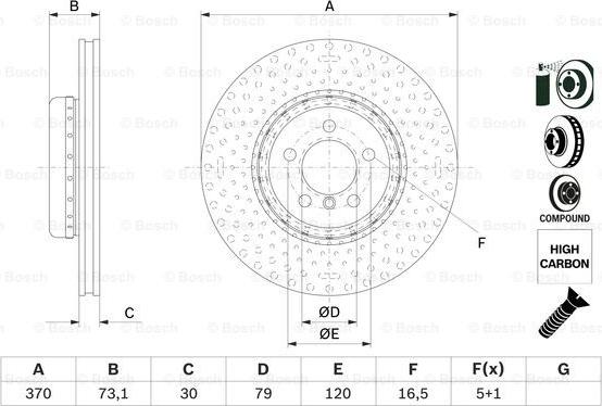 BOSCH 0 986 479 E21 - Тормозной диск parts5.com