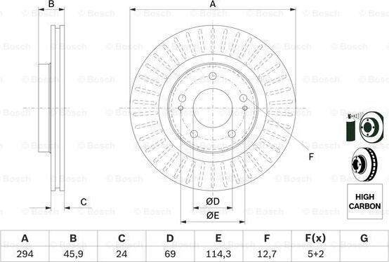 BOSCH 0 986 479 E76 - Тормозной диск parts5.com