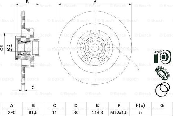 BOSCH 0 986 479 F42 - Тормозной диск parts5.com