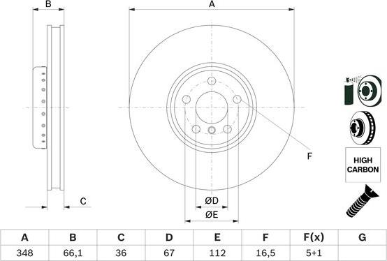 BOSCH 0 986 479 F59 - Тормозной диск parts5.com