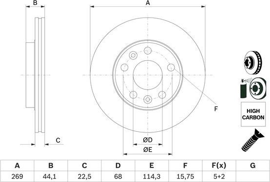 BOSCH 0 986 479 F65 - Тормозной диск parts5.com