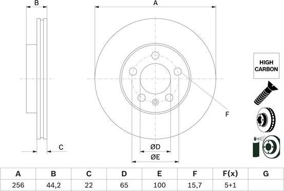 BOSCH 0 986 479 F32 - Тормозной диск parts5.com