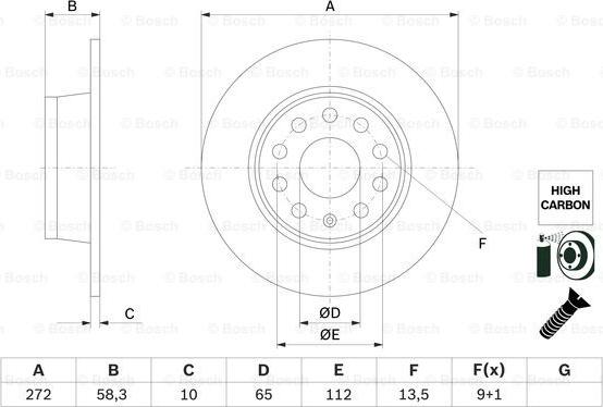 BOSCH 0 986 479 F23 - Тормозной диск parts5.com