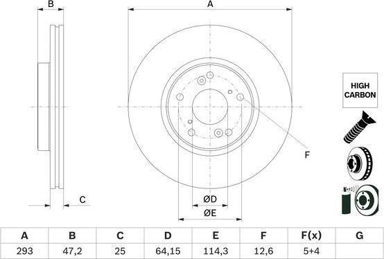 BOSCH 0 986 479 G58 - Тормозной диск parts5.com