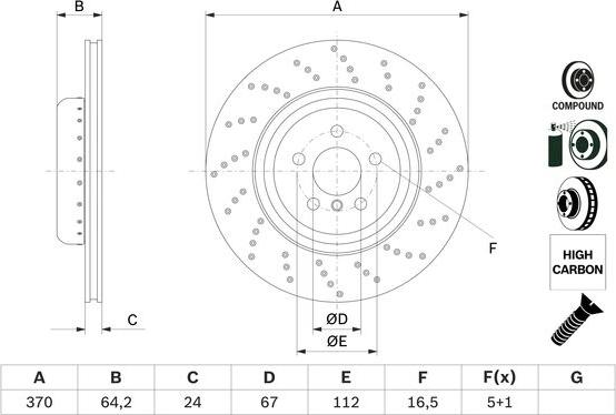 BOSCH 0 986 479 G13 - Тормозной диск parts5.com