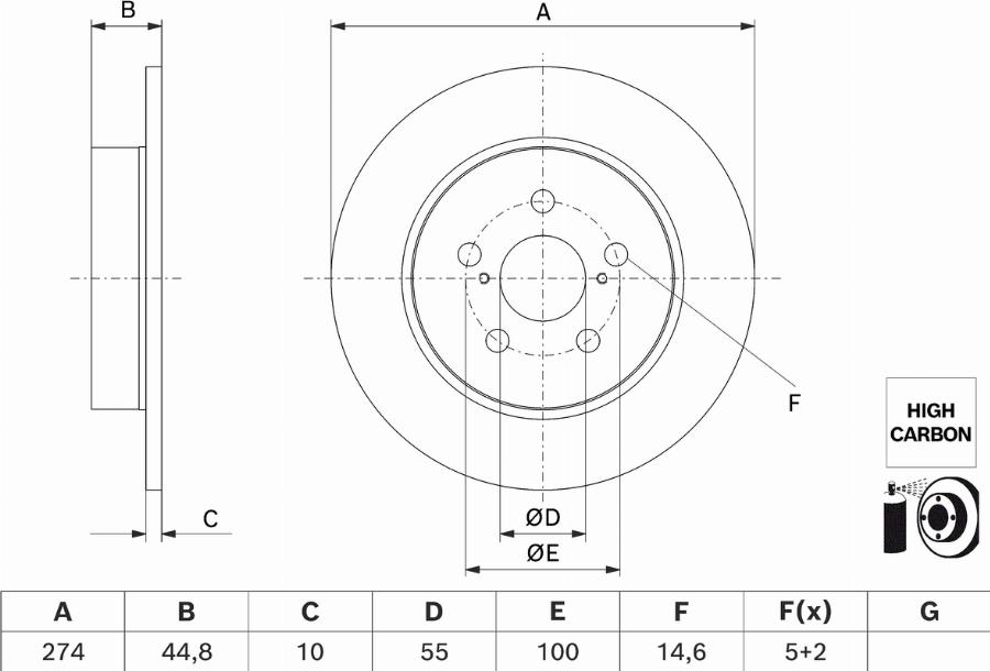 BOSCH 0 986 479 H63 - Тормозной диск parts5.com