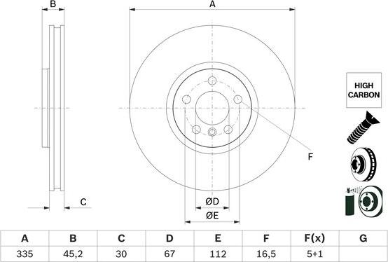 BOSCH 0 986 479 H10 - Тормозной диск parts5.com